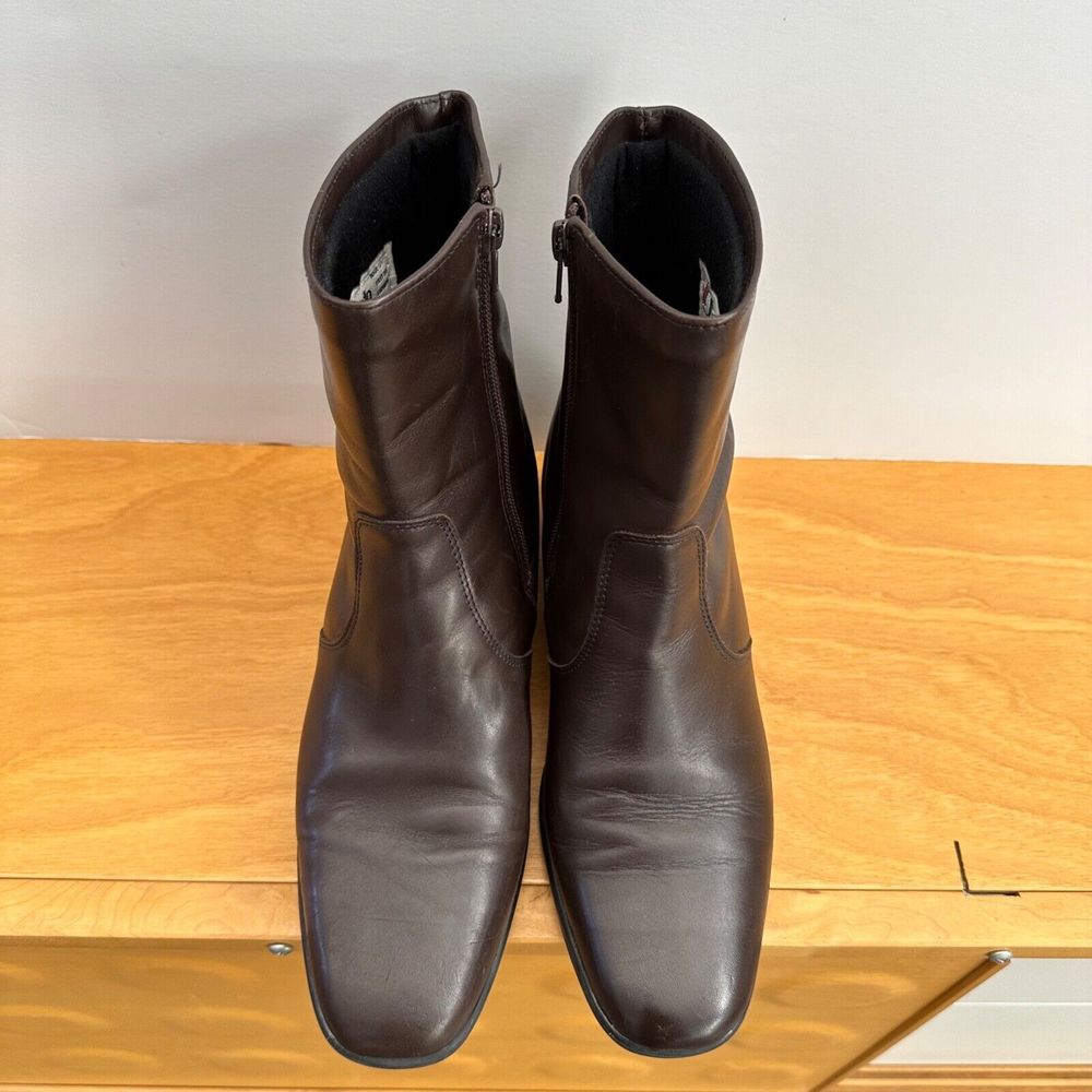 Blondo Canada Brown Smooth Leather Side Zip Ankle Boots Women Size 11 AA Narrow - Picture 4 of 16